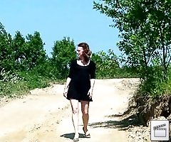There are no panties under this hot pisser's dress