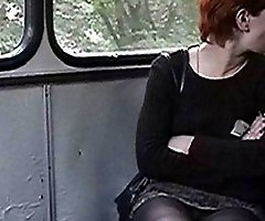 Upskirt hidden voyeur shots taken in the bus
